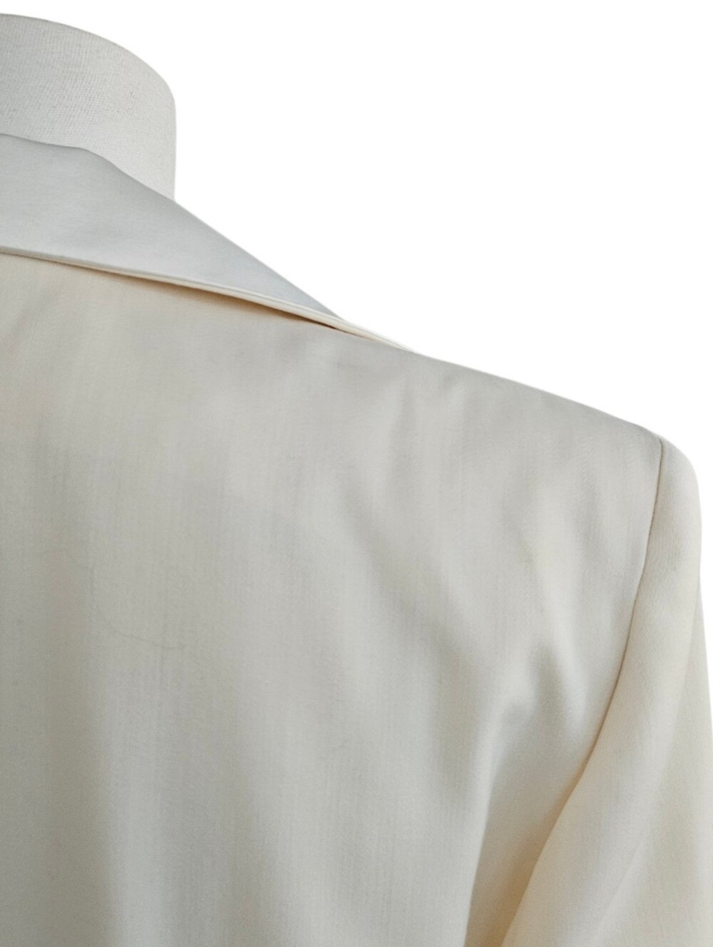 Christian Dior Ivory Double Breasted Blazer Silk Wool Vintage USA Size 10 - Picture 5 of 13